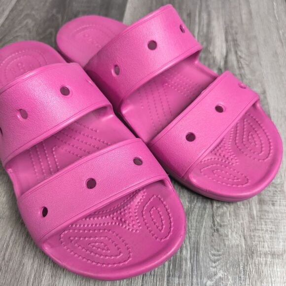 Crocs classic iconic comfort sandal double strap fuschia pink womens 12 mens 10 - Picture 5 of 7
